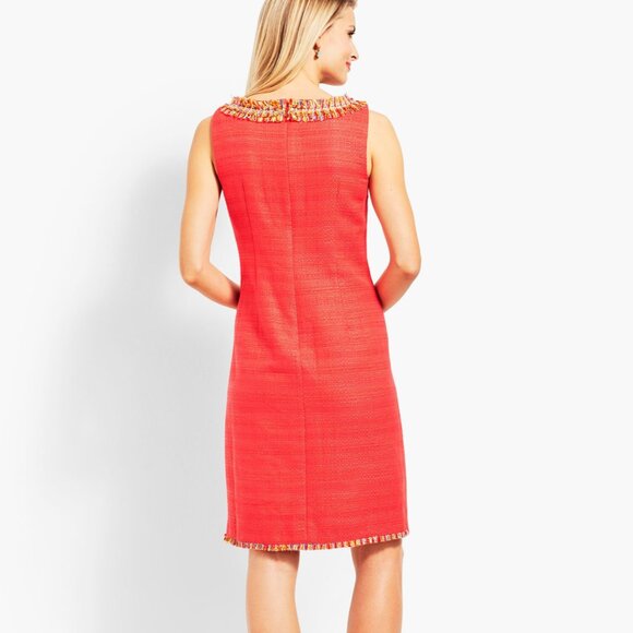 NWT Talbots Textured Fringe Neck Shift Dress, Size 16 - Picture 2 of 16